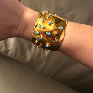 Alexis Bittar Gold and Turquoise Cuff